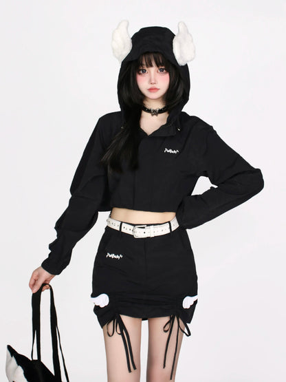 Drawstring Suit Wing Angel Sunscreen Hoodie