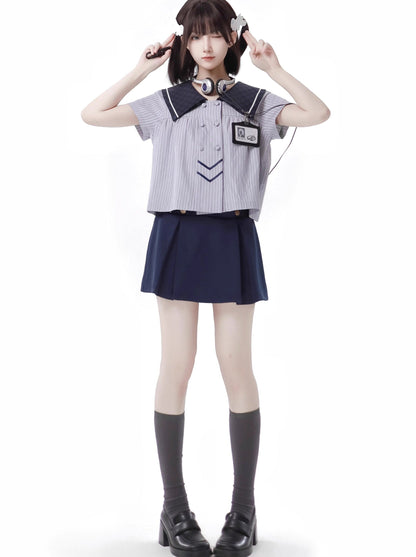 襟付きカレッジシャツ ドール哲学詩スーツ カルスカート