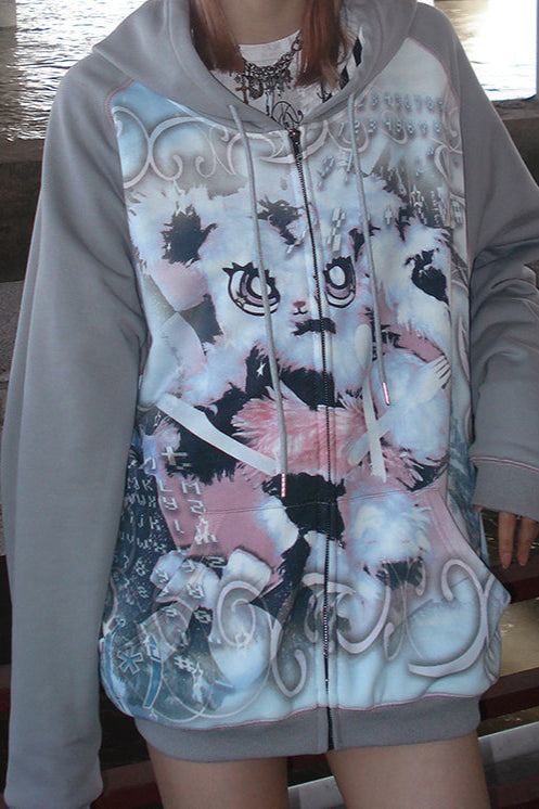 Sweatshirt Hase Hoodie Graffiti Übergroß