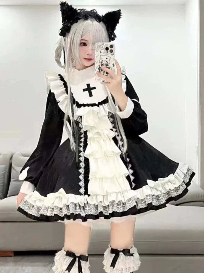 Halloween Schwester Cross Subkultur Kleid Set Lolita
