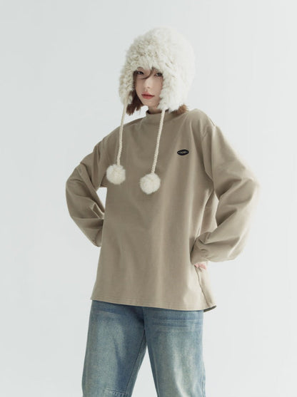 Casual Collar Loose-bottomed Top Half-high