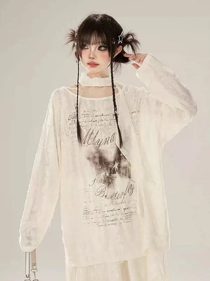 Rock Butterfly Anzug Bluse Style Waystrand Print + Top Swing