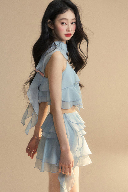 スカート+ショートキャミソール アニメ シフォン