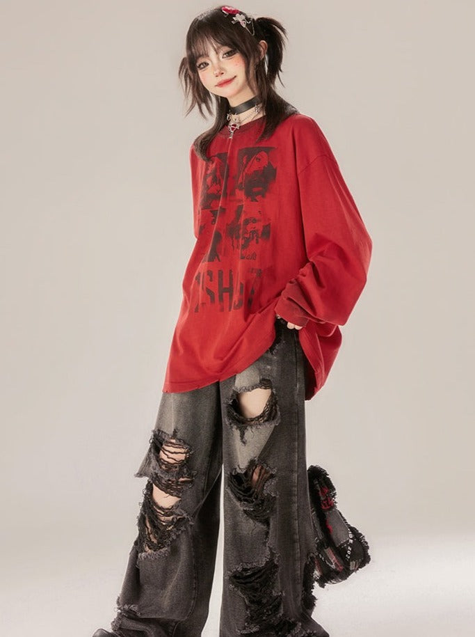 Lockere lange Oberteile, dunkel