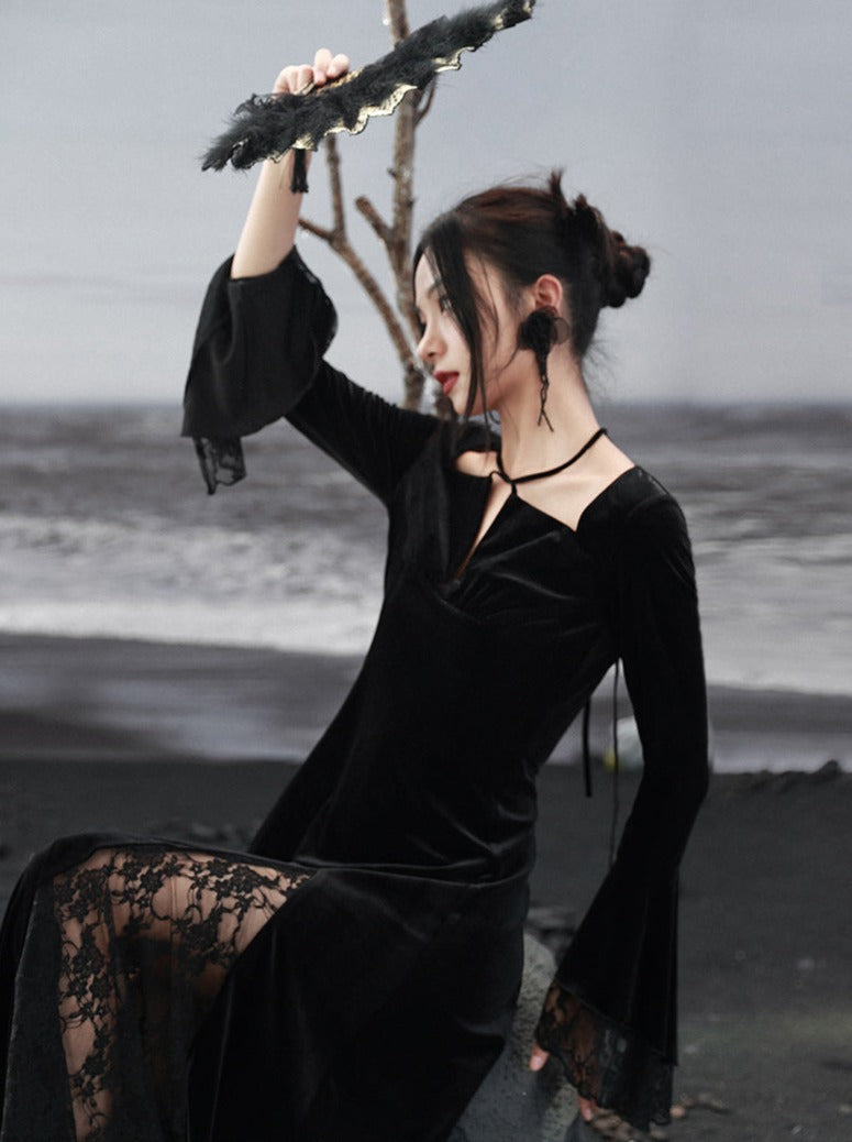 Dresses Romantic Dark Splicing