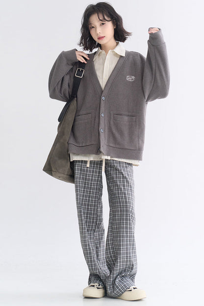 チェックのゆったりパンツ