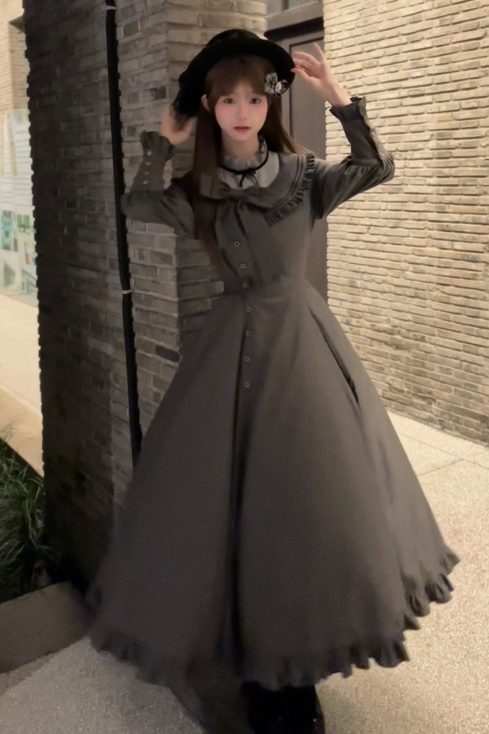 Mode Langes Kleid Elegant Retro Klassisch