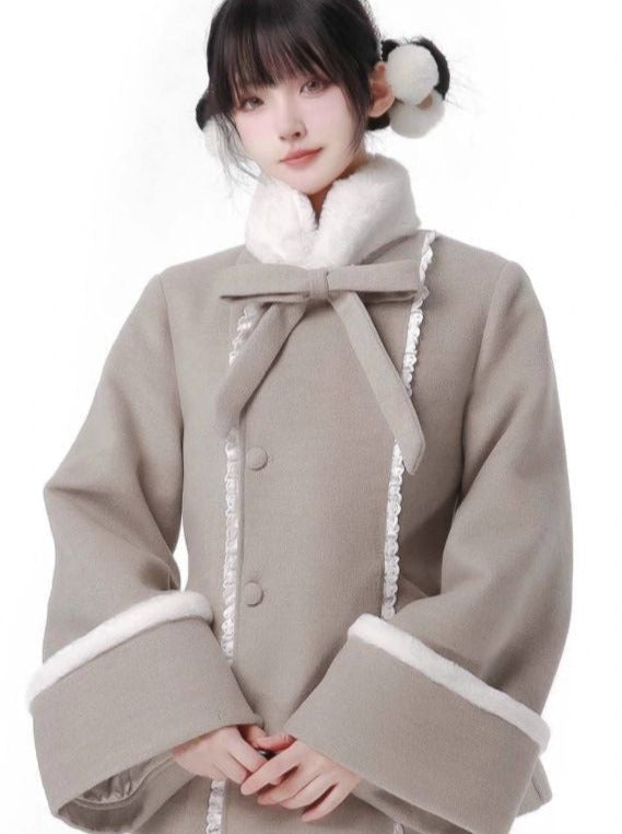 Munapoem Eco Far Coat Fischschwanzloser Riemen Rennjacke Wollanzug