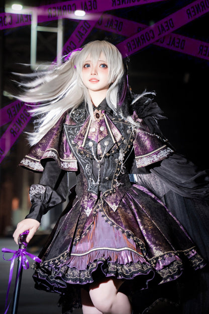 セット予約 ゴールドケープアップ商品 ファントムブラックパープルスモールドレス カイト