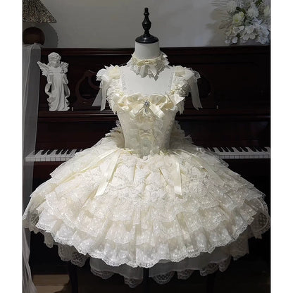 Camellia Dream Lolita Evening Cake Puff Dress