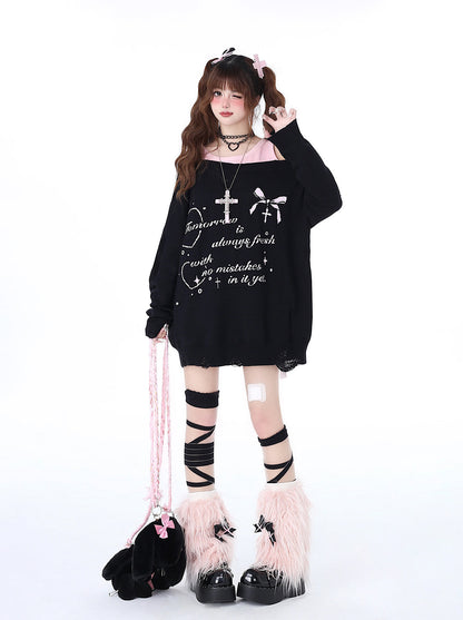 Off-Shoulder Zweiteiler Lazy Cool Faux Top Sweet Girly