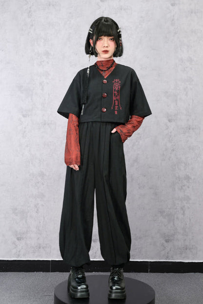 ダークパンツ チャイナランタン