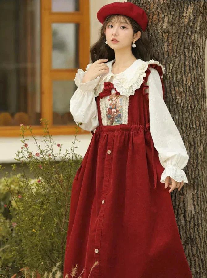 Hosenträger aus Cord im Retro-Stil