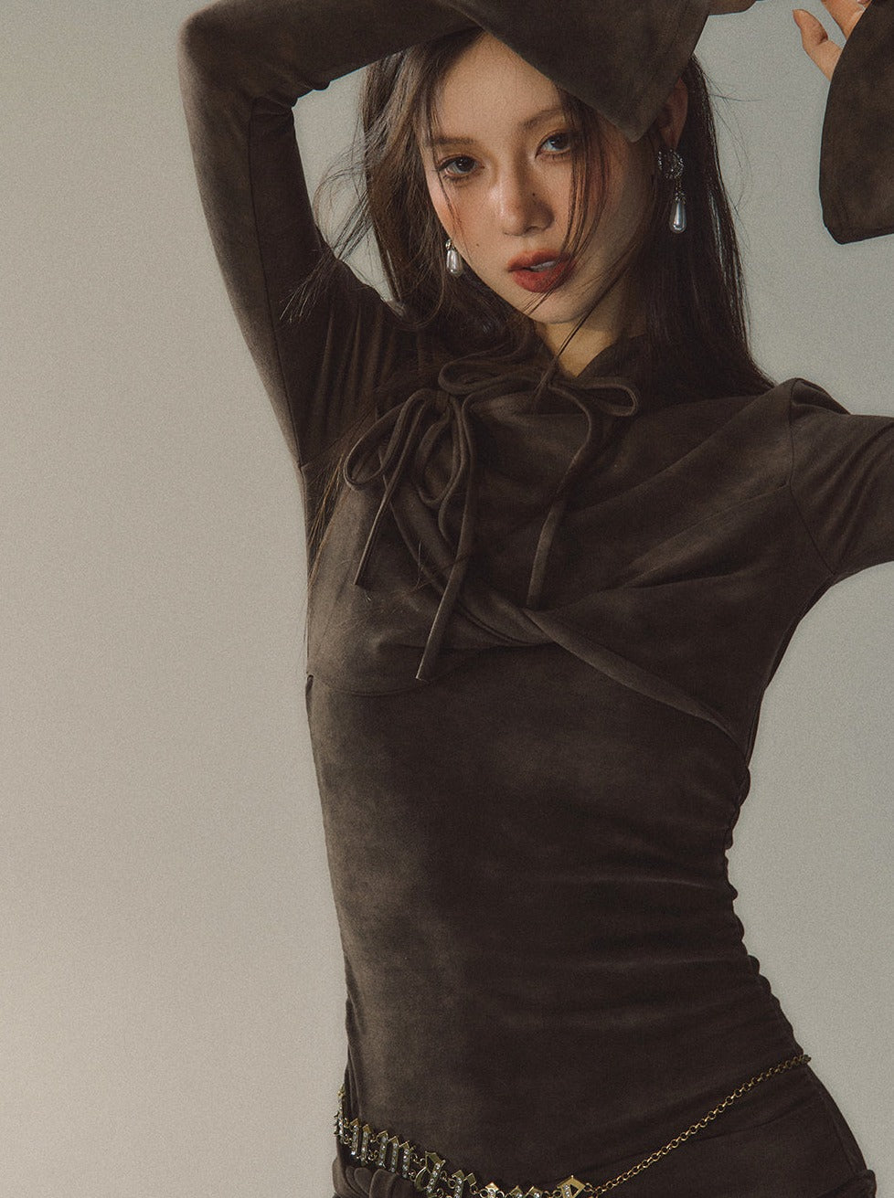 China Buckle Mid-Length Slim Dress