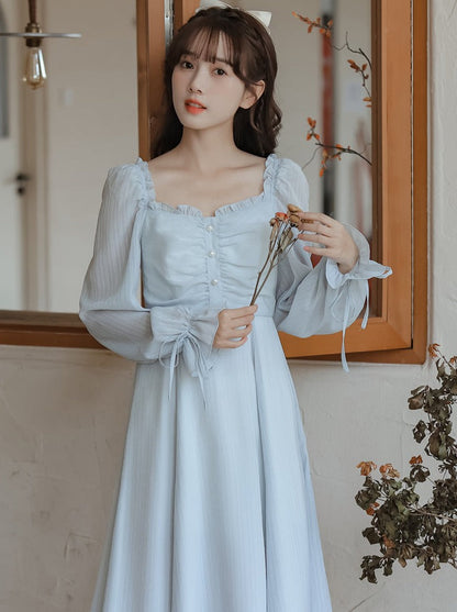 Fairy Style Dress Collar French Gentle Square