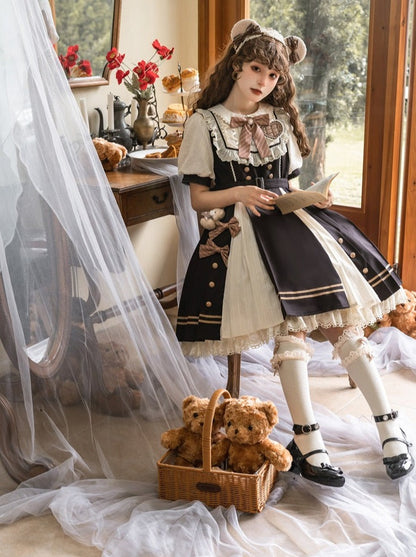 Chocolate Dress Retro Girly Lolita