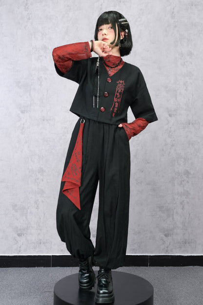 ダークパンツ チャイナランタン