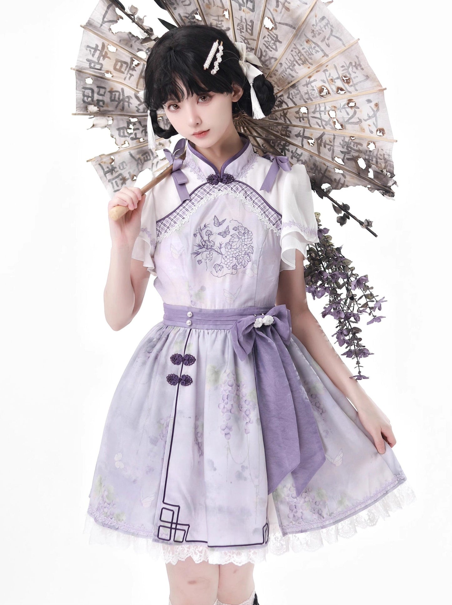 中国パープルニュードリームショールスーツライラック