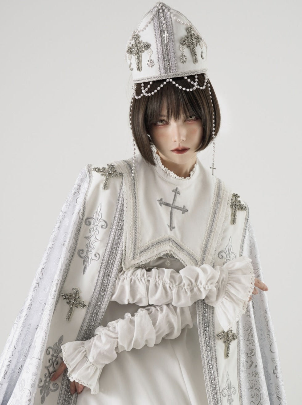 White Cross Moon Lolita Pure Dress