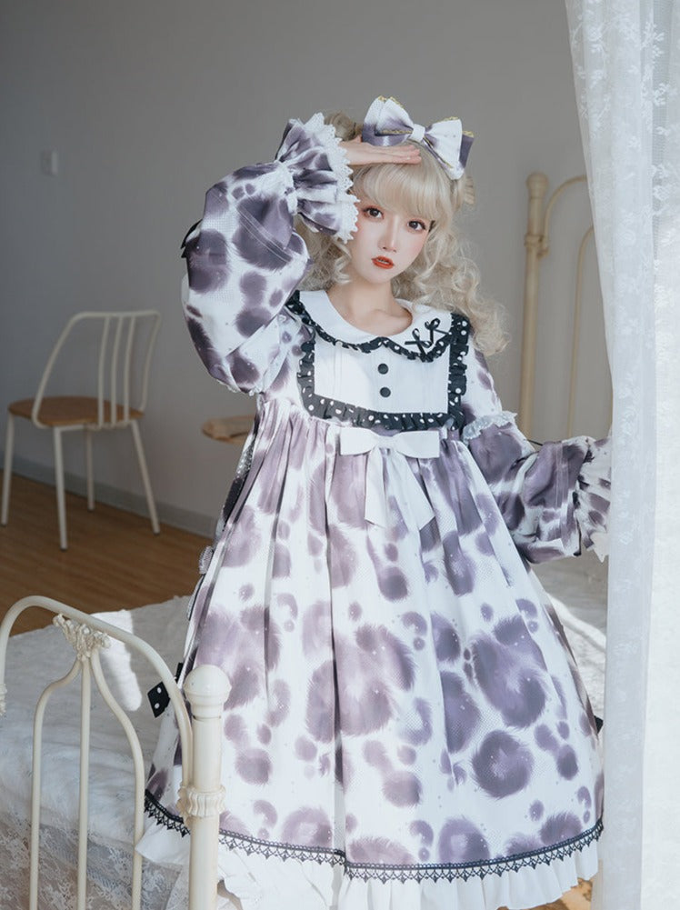 ヒョウ柄ワンピース ボリュームドット ロリータ