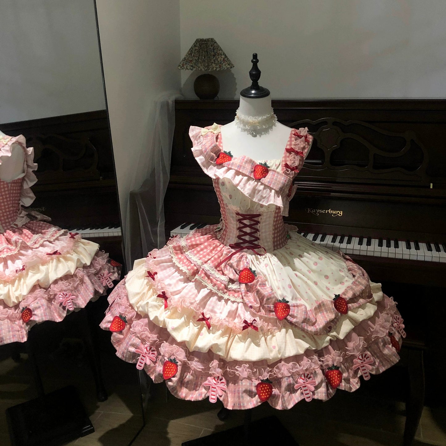 Cheesberry Rose Lolita JSK – Cute Strawberry Princess Dress | Starry Mist Rose