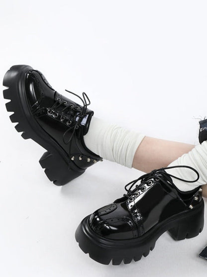 Style Joual Lederschuhe Lack