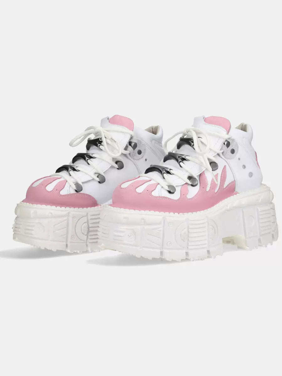 Punk Kontrast Sneaker Plattform Straße Metall Farbe