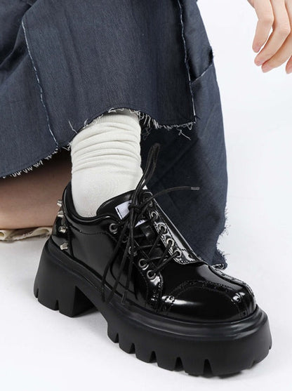 Style Joual Lederschuhe Lack