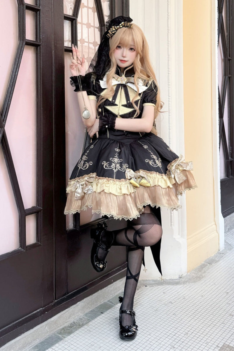 Kleid + süßes dunkles Lolita-Schal