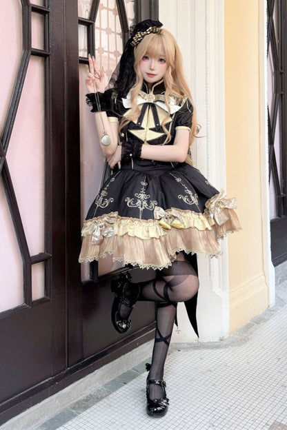 Kleid + süßes dunkles Lolita-Schal