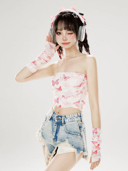 Denim Shorts Damaged Retro