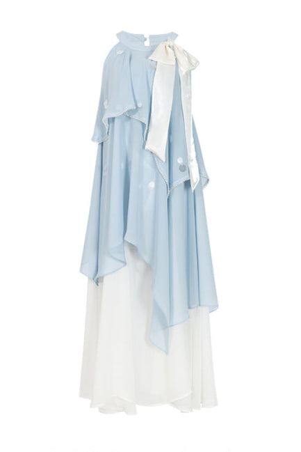 Neckholderkleid Blau Meerjungfrauenhals