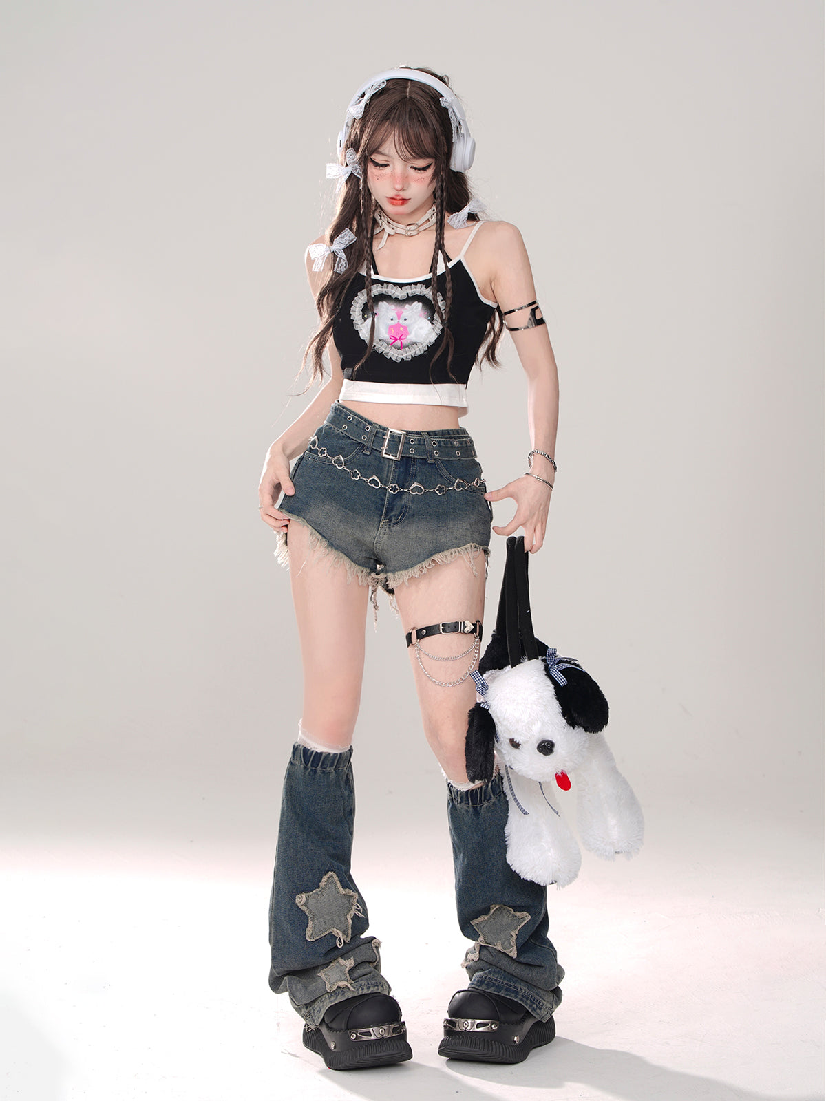 Girly Cool Denim Flared Blue Shorts