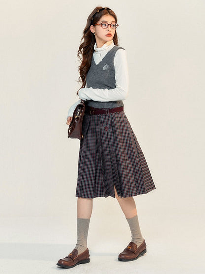 ワンベストネックニットトップスタイルポイントカレッジ