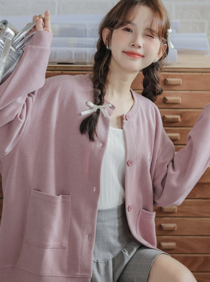 ドロップルーズダスティジャケットショルダースリーブピンクフィット