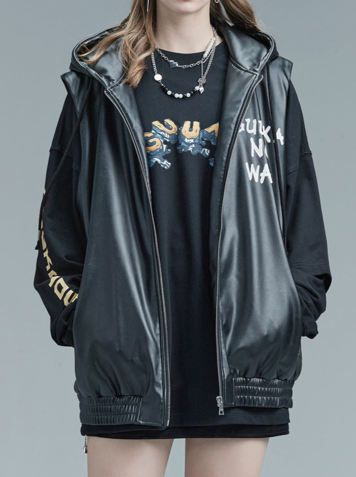 Logo Weste Ledertasche Print