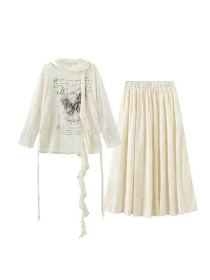 Rock Butterfly Anzug Bluse Style Waystrand Print + Top Swing