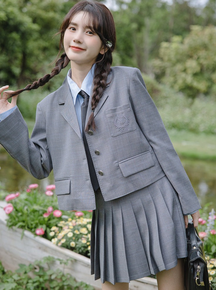 カレッジ+スタイル プリーツスカート タイブラウス ブレザー