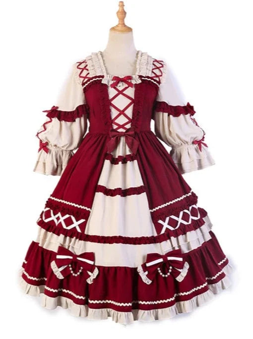 Kleid Lolita Schnürung Schnürung + Haarband Prinzessin