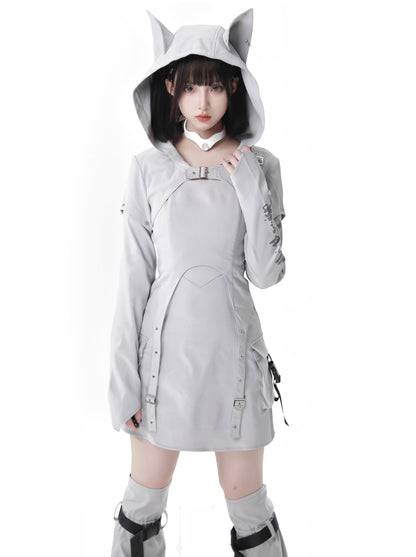 スーツ迷彩柄 取り外し可能デザイン パーカー オリジナルスリーブ ウルフ