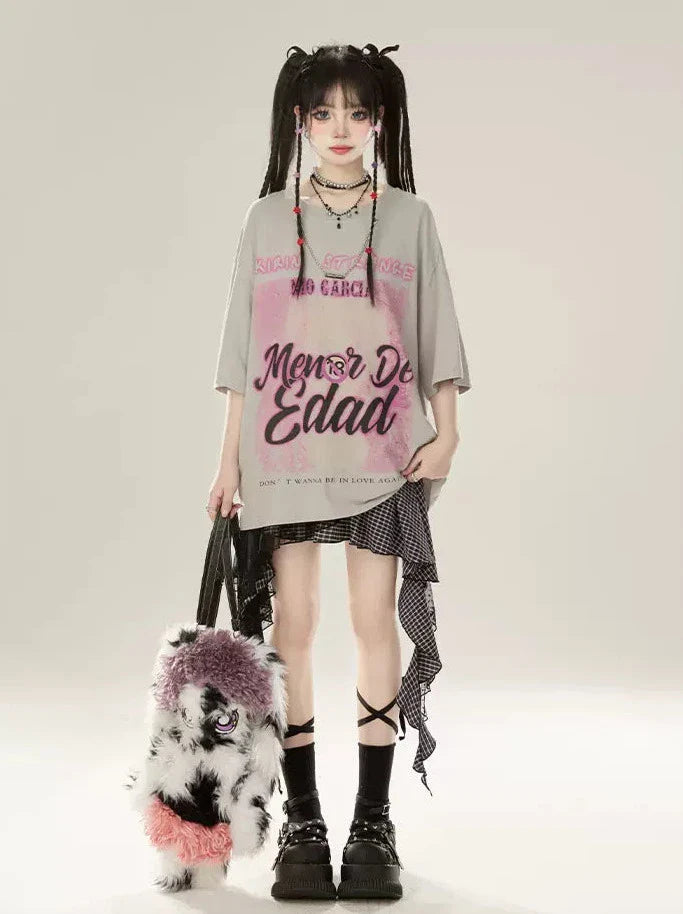 イレギュラーレースチェックスカート フリルメッシュ