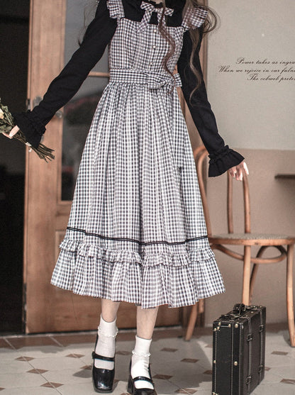 ラッフルフリルスカートサスペンダー+トップチェック