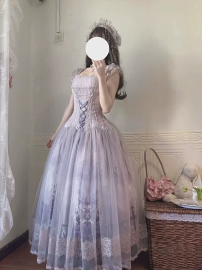 Lolita Purple Princess Gown – Waist-Cinching Formal Dress