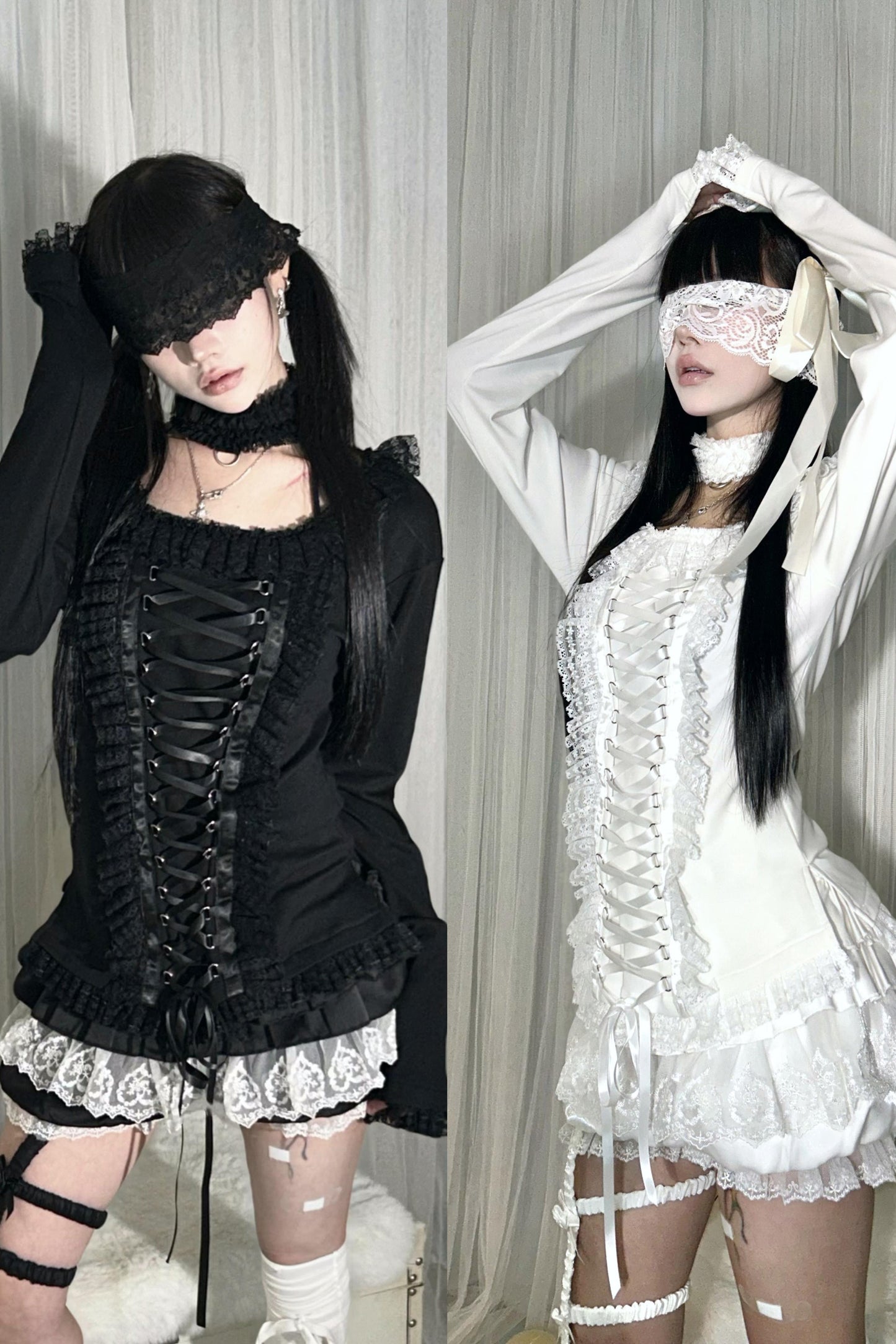 シャツ パンプキン レース ボトム パンツ ベルベット