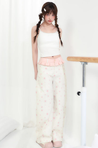 Tube Leg Shake Pants Lace Head Wide