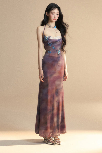 Eng anliegendes One-Shoulder-Spitzenkleid