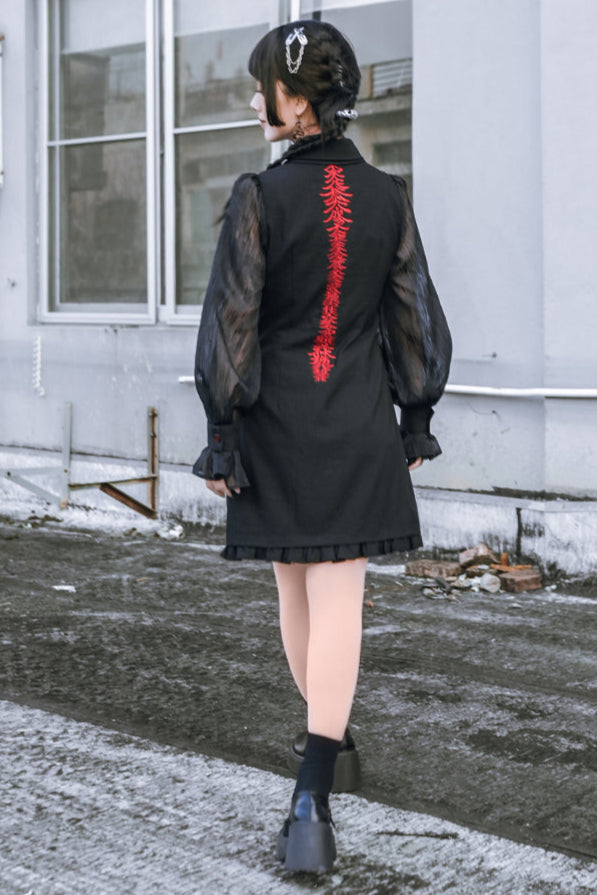 Kleid Laterne Chinesische Ärmel Durchsichtig