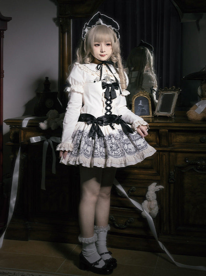 ドレスセット ナイト刺繍人形プリント