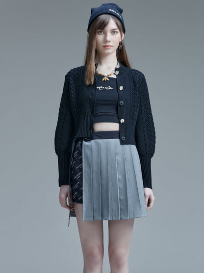 プリーツロゴアシンメトリースカート