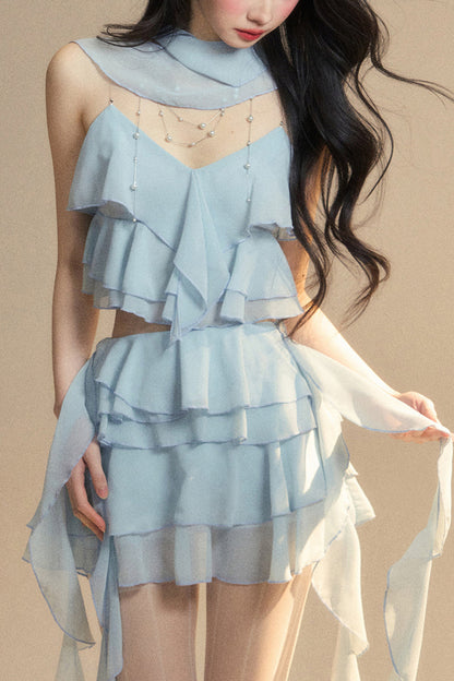 スカート+ショートキャミソール アニメ シフォン